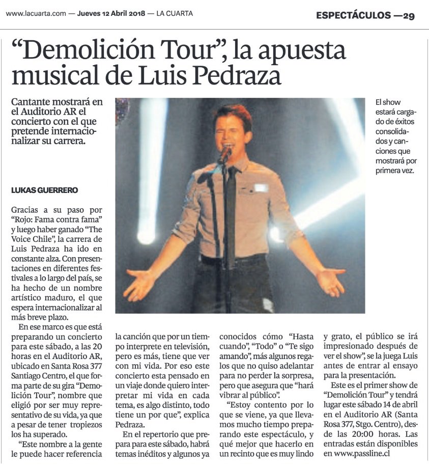 #DemolicionTour de <a href="/luispedrazae/">Pedraza</a>  ya está dando de qué hablar... en esta nota puedes enterarte de los detalles
