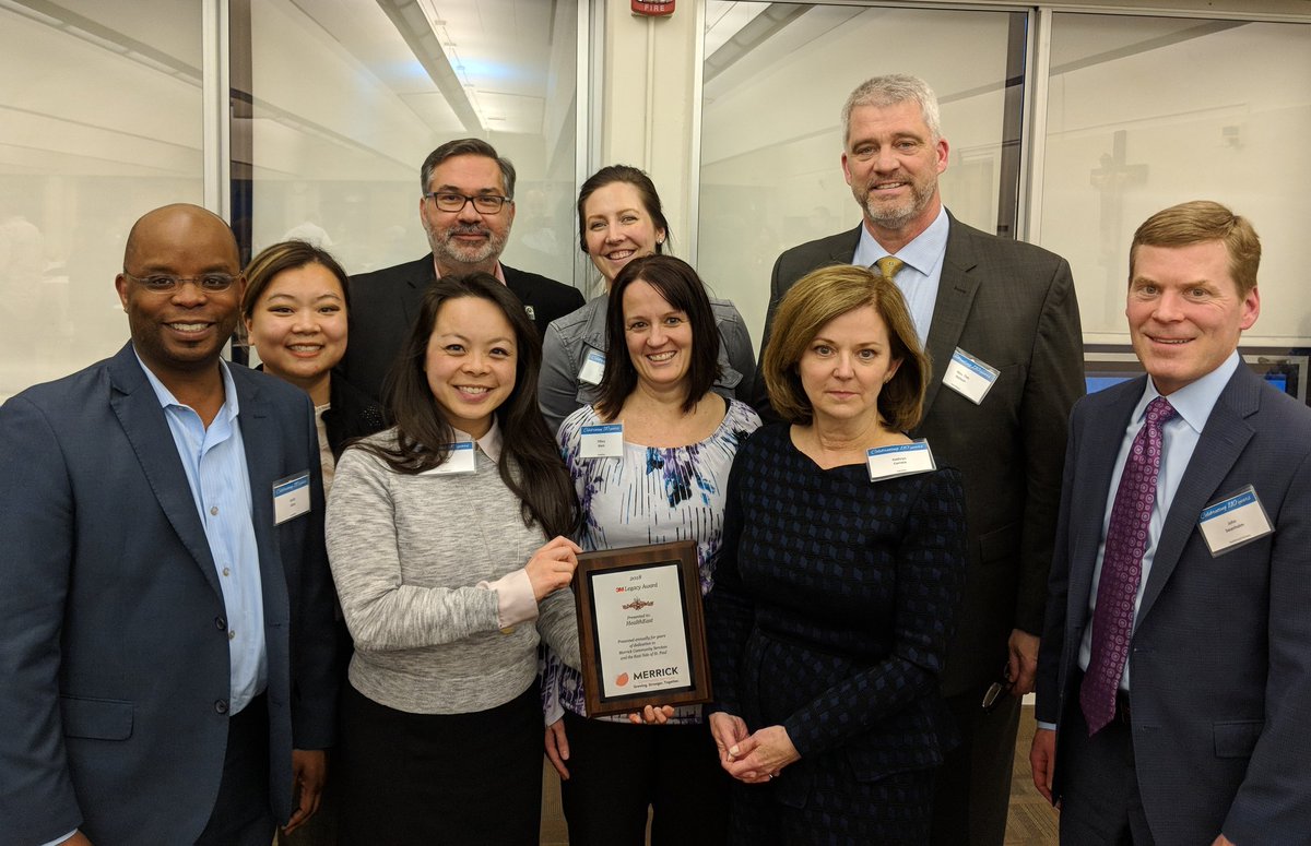 AmandaHKnutson's tweet photo. Thank you @MerrickStP for everything you do in our community! We're honored to receive the 3M Legacy Award. You're fantastic partners. @FairviewHealth https://t.co/2n1GJJoFaV