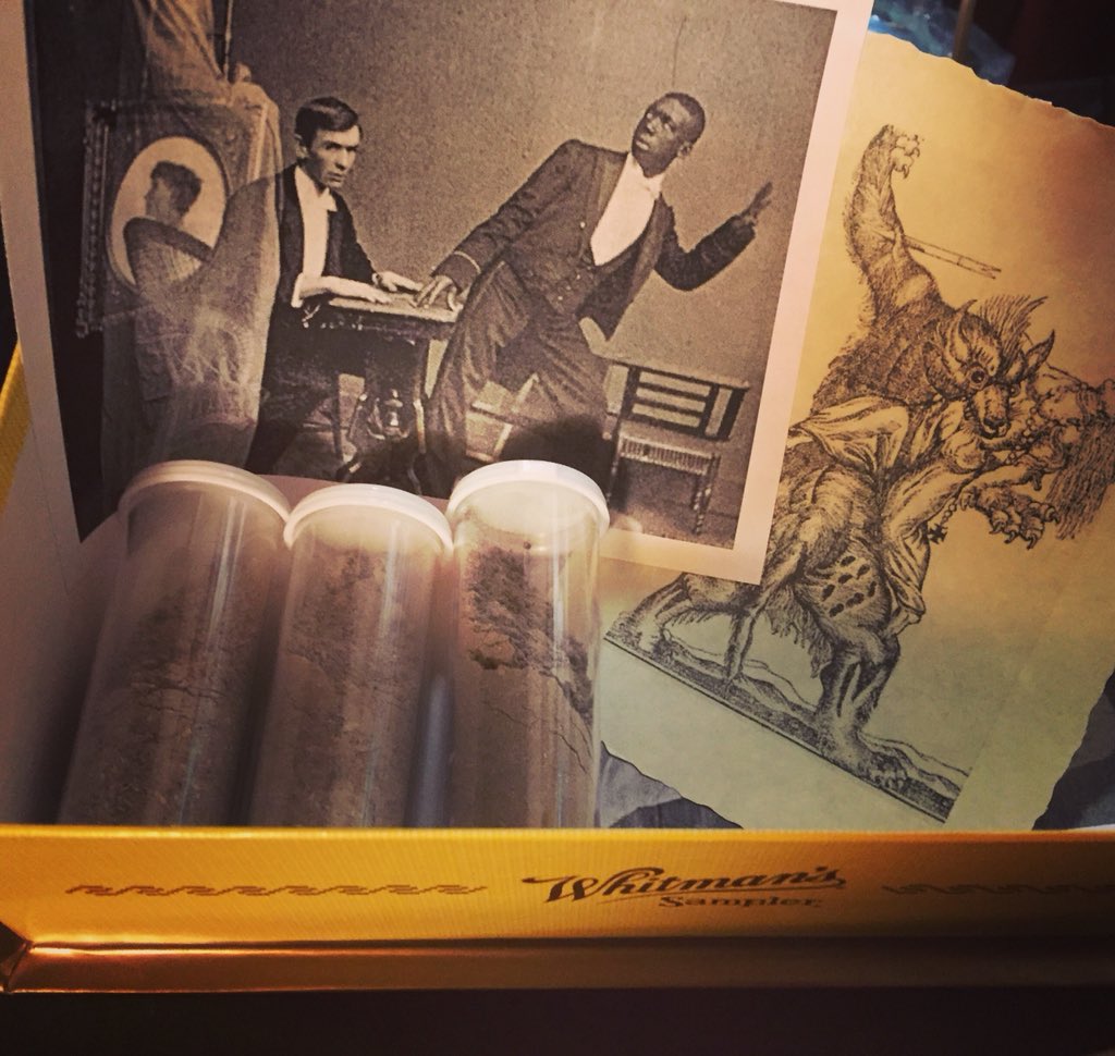 LARPChronicles's tweet photo. Chocolate box full of proof of the supernatural- we’re running hunter this weekend at 1d4Con! #LARP #props #1d4con #Worldofdarkness #vampirehunter #LostChronicles https://t.co/d8zYEx72bw