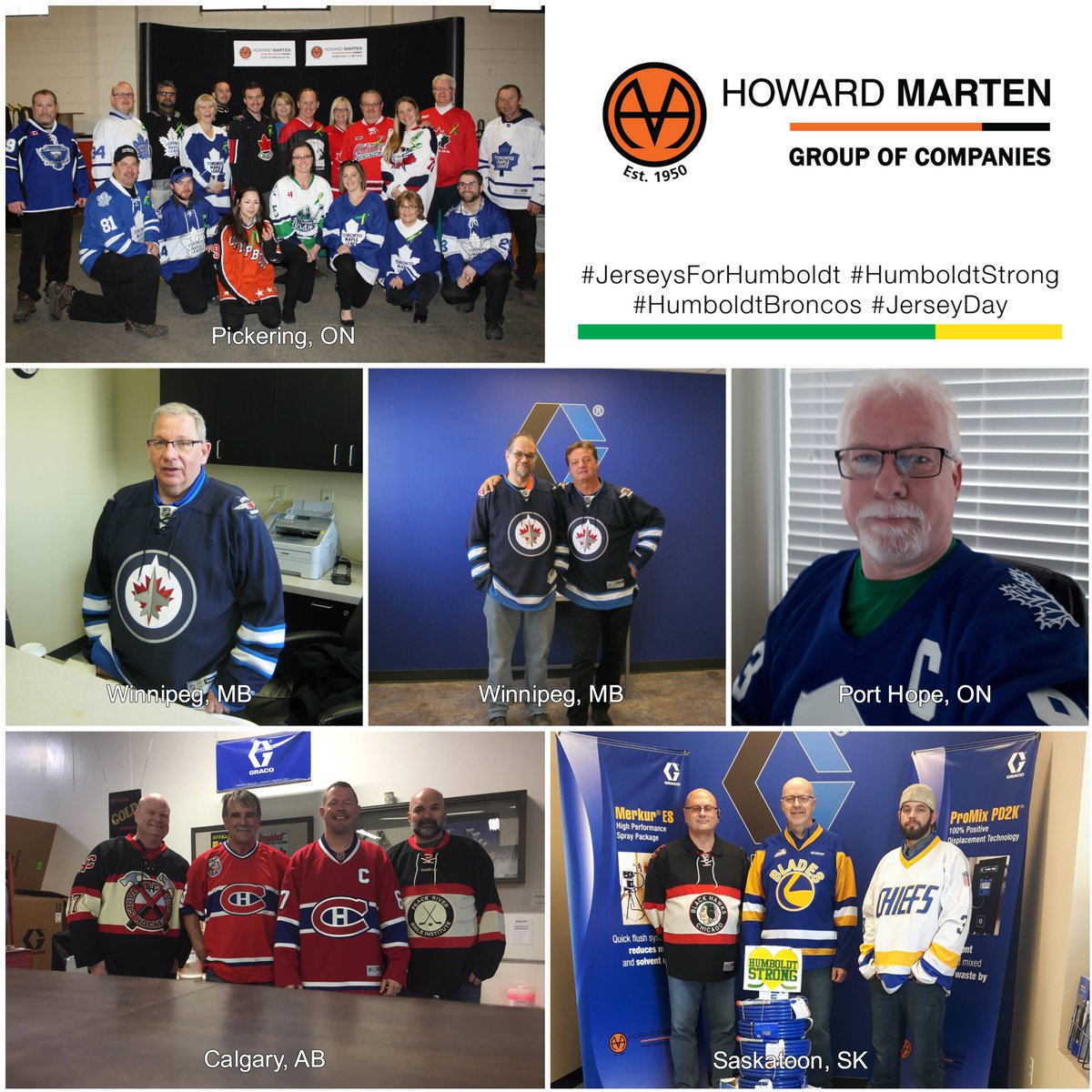 Our thoughts, love, and prayers are with the community of Humboldt. #jerseysforhumboldt #HumboldtStrong #JerseyDay