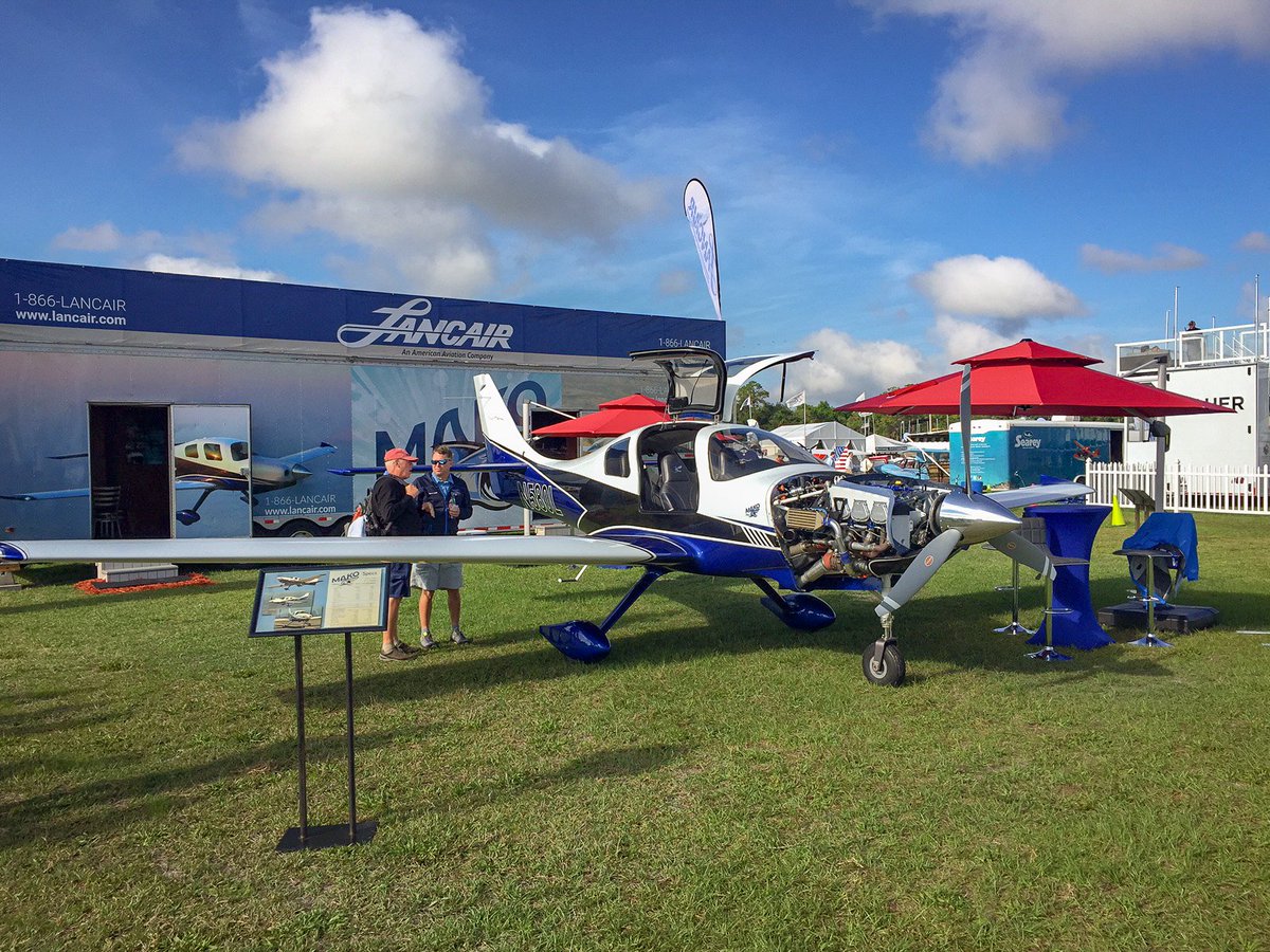 A beautiful Lancair Mako equipped with the Vertical Power VP-X Pro at the Lancair booth. Come and find out more about Vertical Power at Booth D-077! #snf18 <a href="/SunnFunFlyIn/">SUN 'n FUN Fly-In</a>
