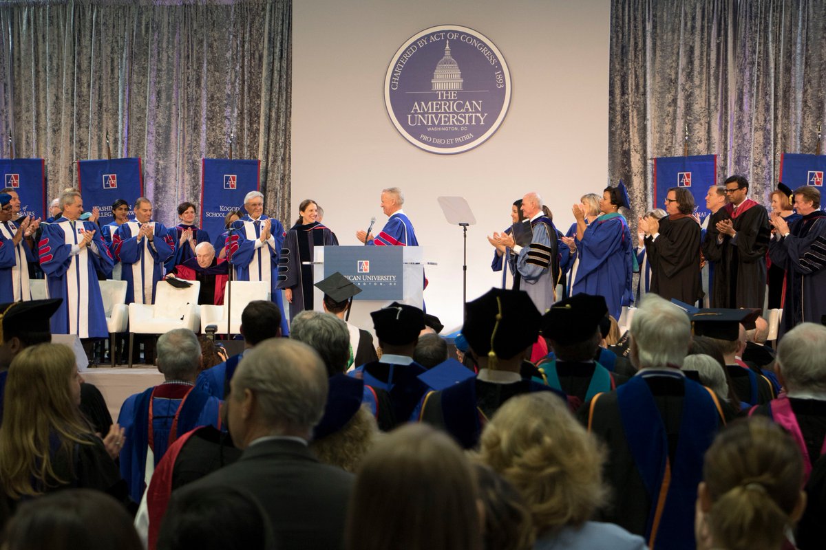 TheEagleOnline's tweet photo. Some shots of today's #AUInauguration of @SylviaBurwell. 📸: @AlyssaRotunno https://t.co/iFYD3HPLP1