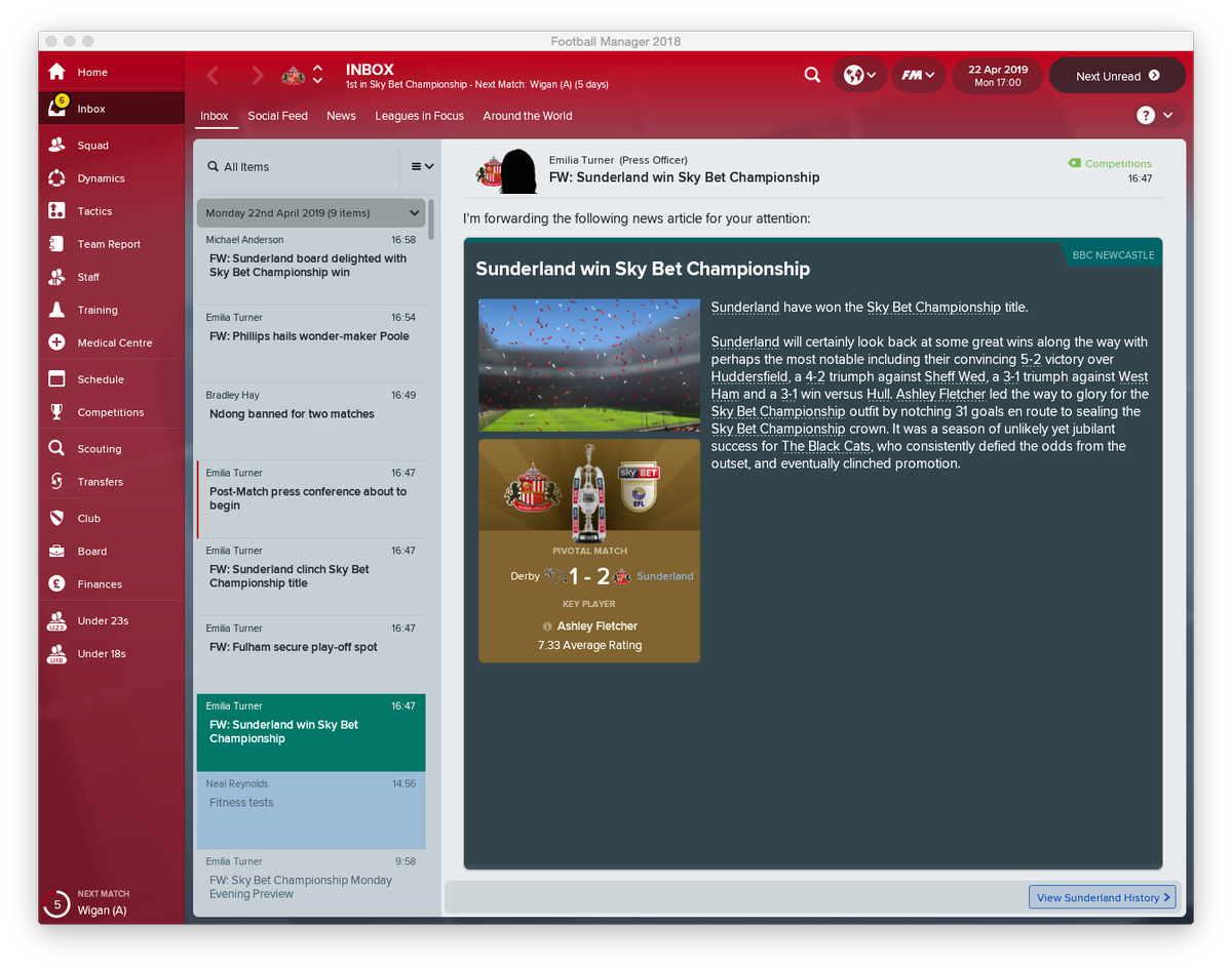 FM__GP's tweet image. 🏆📉 @SkyBetChamp - Game Day 44

🔴⚪️@SunderlandAFC 1 - (OG) Ndiaye
⚪️🔴@stokecity 0 

Despite being down to 10 men for most of the second half, we did it - CHAMPIONS!! 🎊🎉🍾🏆 We led from the front since the 23rd game, I cannot quite believe it - a magnificent achievement!