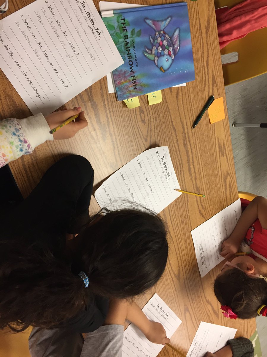 Ss writing about story elements following an interactive read aloud <a href="/AbingdonGIFT/">Abingdon APS</a> @esl_davis @GabyRivasAPS