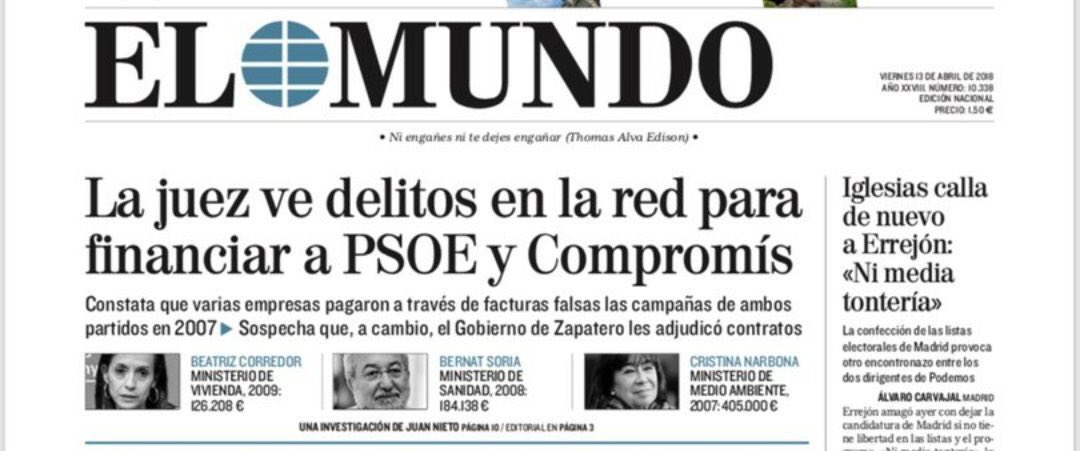 BarrachinaM's tweet photo. Así abre @elmundoes mañana https://t.co/iczkzW1u4H