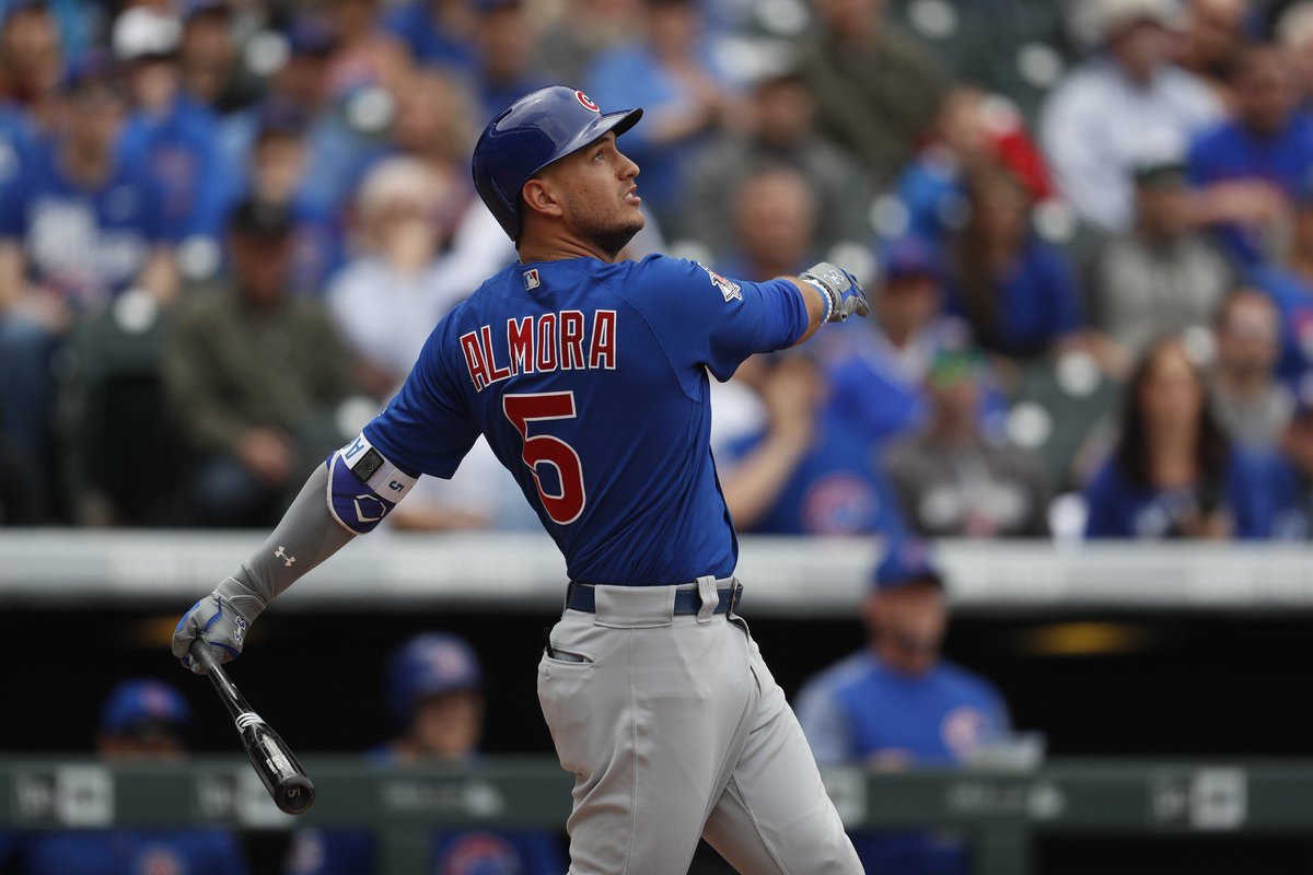 ChiefCub's tweet photo. Giving away another pair of Cubs tickets. Must RT and follow to enter. Winner will be decided when Almora puts one into the bleachers!! https://t.co/mMbTOE5CjX