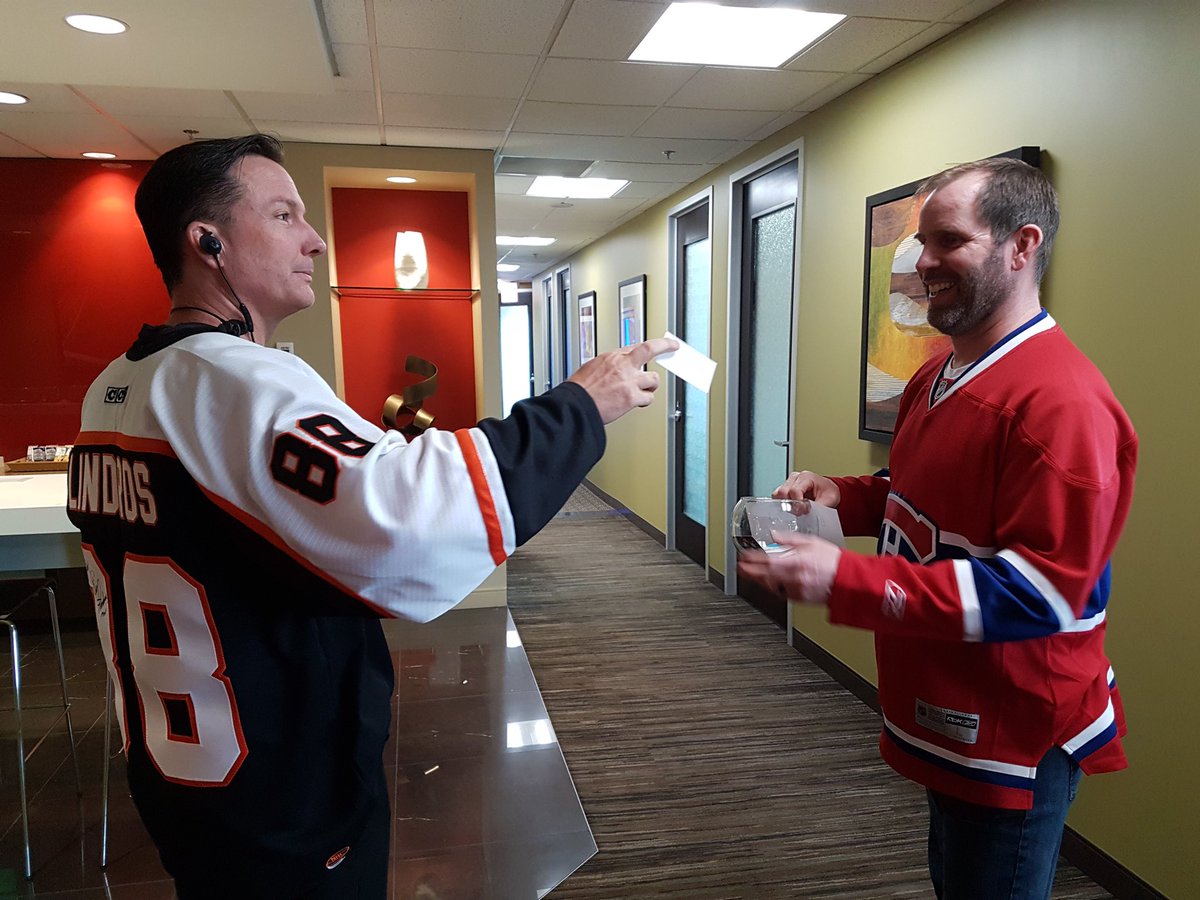 chris_ashburn's tweet photo. With a resounding thank you, I am pleased to announce, Richard Gibbons and @RegusCanada #Kelowna have raised $5280 for #humboldtsrong #JerseysForHumboldt #fundraiser #HumboldtBroncos @CastanetNews @GlobalOkanagan https://t.co/2oX14d7aws