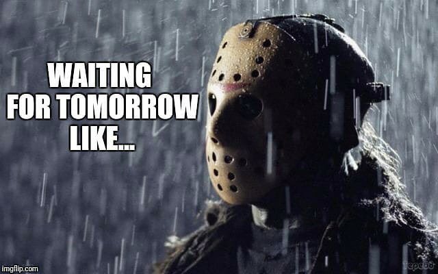 ScareCo's tweet photo. Waiting for tomorrow like...
.
.
.
#jasonvoorhees #ThursdayThe12th #waiting #FridayThe13th #horror #hisnamewasjason #suchaspeciallittleboy https://t.co/tUe5IyGocQ https://t.co/5jHeAyB67f