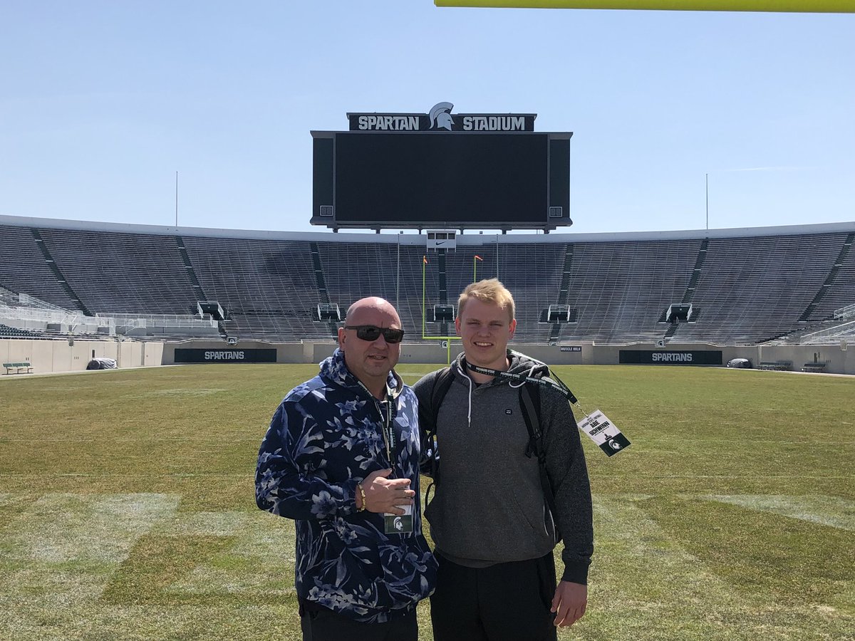 schwinnabe1's tweet photo. Fantastic day at Michigan State! Thank you @SpartanFBstaff for having me out. Excited to come back in the summer! https://t.co/c18nW7j92t