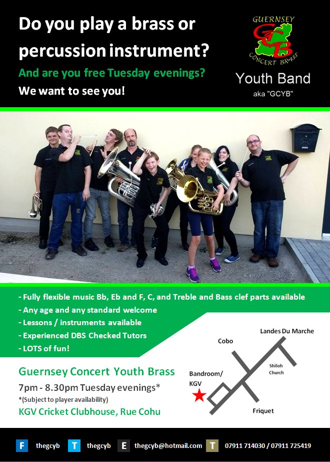 thegcyb's tweet photo. We Want to See You!  We know there are loads of brass players out there... even if you haven't played for a looong time so pop along to one of our rehearsals... @KGVGSY Rue Cohu or e-mail us thegcyb@hotmail.com https://t.co/0Sepxu4wcM