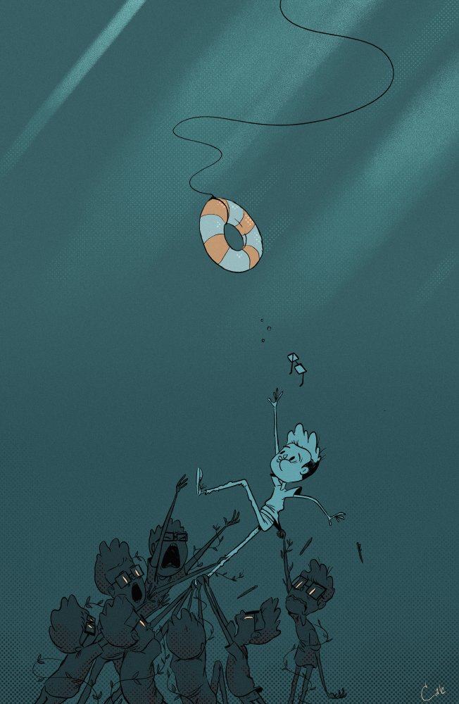 As artists, we all plunge down into the waters of self doubt, imposter syndrome, art blocks, and comparisons. Be kind to yourself. Eventually a life saver of new ideas, fresh perspective, and inspiration will always find it's way to lift us back out.