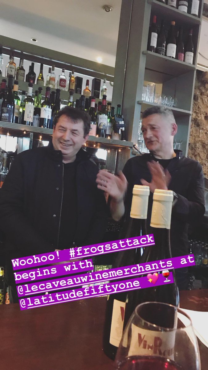 LillyHiggins's tweet photo. Lovely night at @latitudefiftyone for #frogsattack with incredible natural wines from #JeanFoillard & #ThierryPuzelat & #AntonyCointre food https://t.co/8xjcjdcEiI