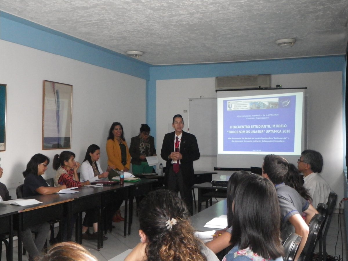 PLAFORDOUPTAMCA's tweet photo. 2do encuentro estudiantil: Modelo: "Todos Somos UNASUR" UPTAMCA 2018. Segunda edición de la simulación del MODELO SOMOS UNASUR https://t.co/ihGYLuMJm3