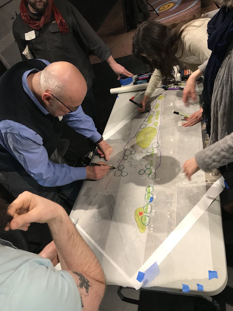 BSLAOffice's tweet photo. Listening, drawing, critiquing, sharing, then drawing & listening some more... charrette in action! #ChelseaSquare #ThisIsLandscapeArchitecture https://t.co/PdGI9OOB5x