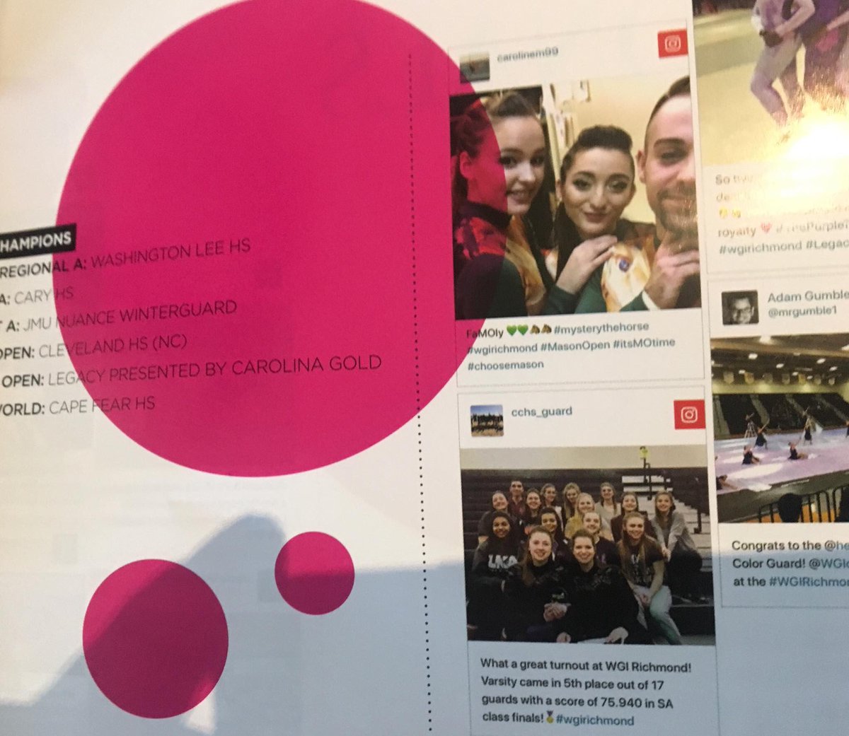 GMUWinterguard's tweet photo. That amazing feeling when you arrive at an international competition and find pictures of us in the program! Thank you for the love @WGIcolorguard ππ #ChooseMason #MasonOpen #itsMOtime #wgi2018 https://t.co/EVlxoxGhf0