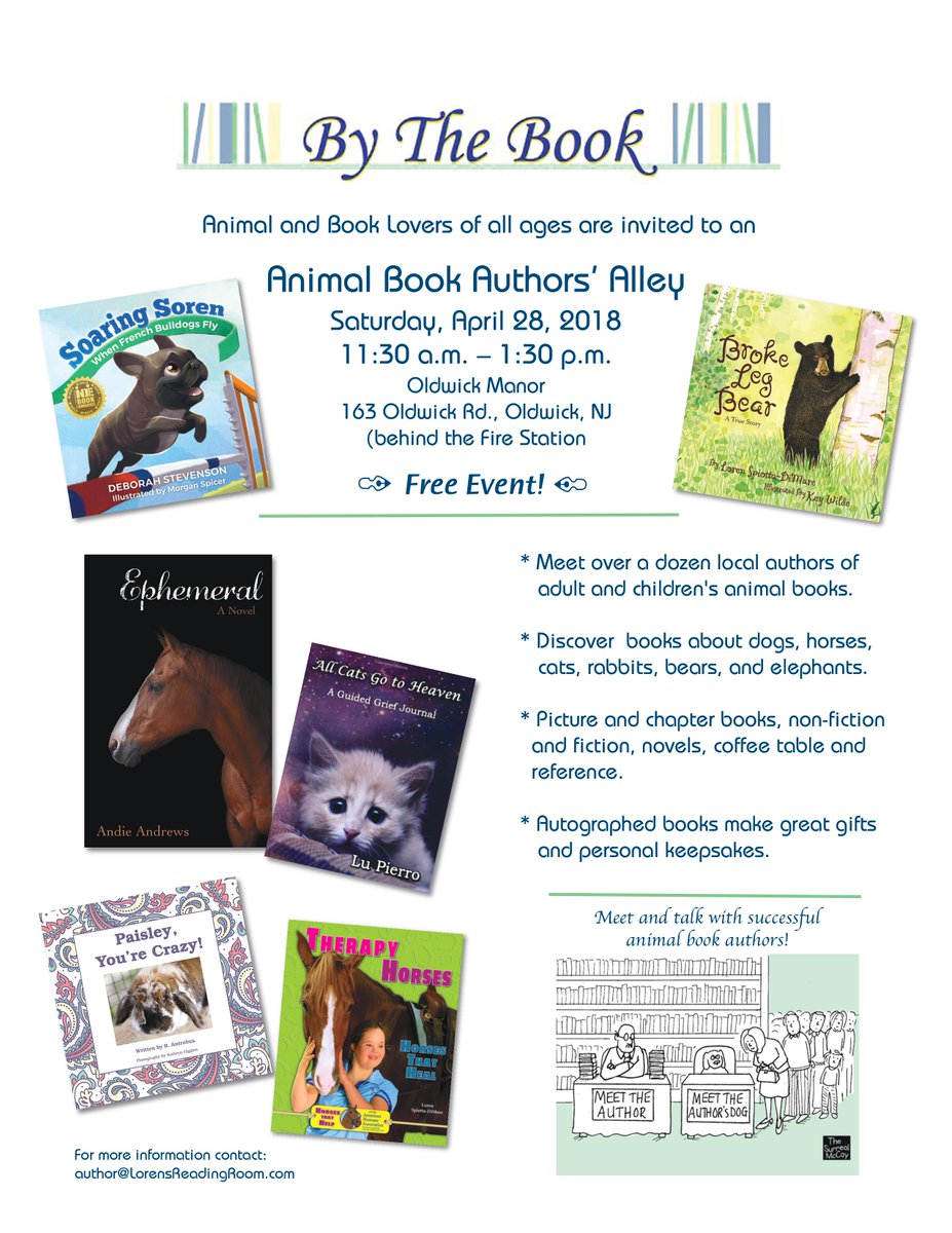 AuthorLoren's tweet photo. Some News! We are now extending an invitation to the public to attend  the Animal Book Authors' Alley free of charge on April 28, 2018 from  11:30 am - 1:30 pm.  Details below! https://t.co/64lX8YoDWM