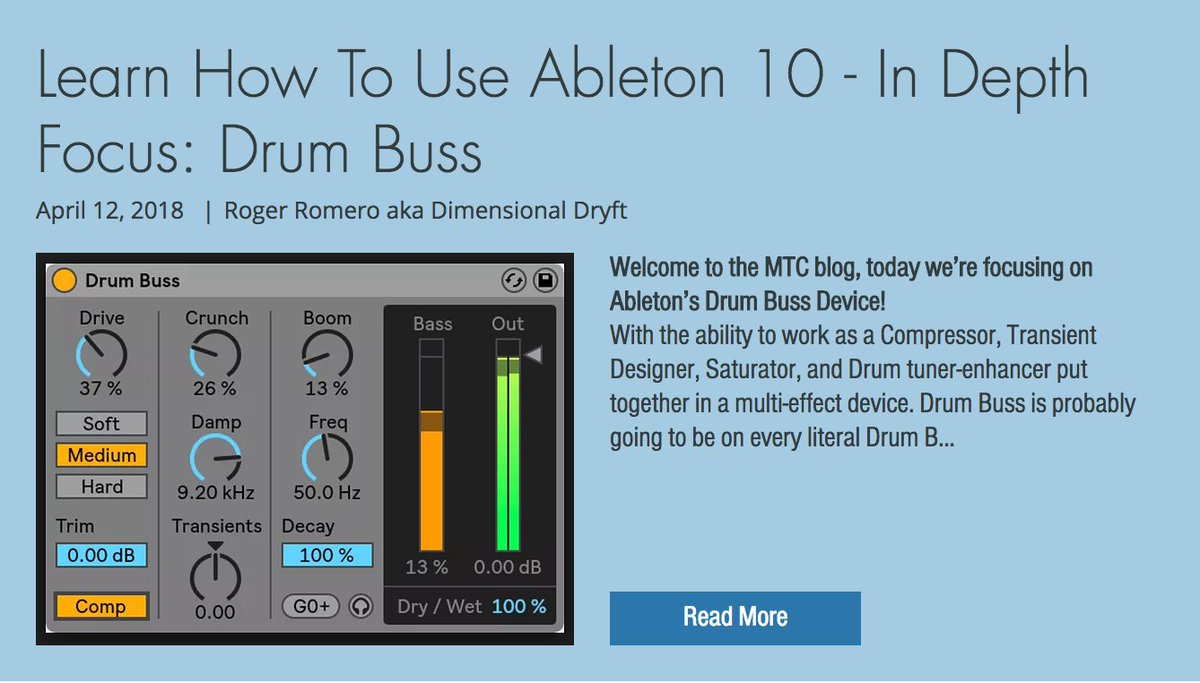 djrap's tweet image. Your Thursday MTC Blog!
Today is all about Ableton&apos;s 10 Drum Buss!
musictechcollective.com/single-post/20…
So You&apos;re Ready to Become a Great DJ/Producer? Start Your  FREE TRIAL Now!
musictechcollective.com/about-our-able…
#abletontutorial #AbletonBlog #Ableton10 #DrumBuss