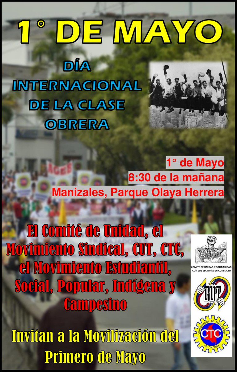 OSancjez's tweet photo. MANIZALES, PRIMERO DE MAYO, TODOS... A CAMBIAR EL PAÍS https://t.co/zKp42TUhEA