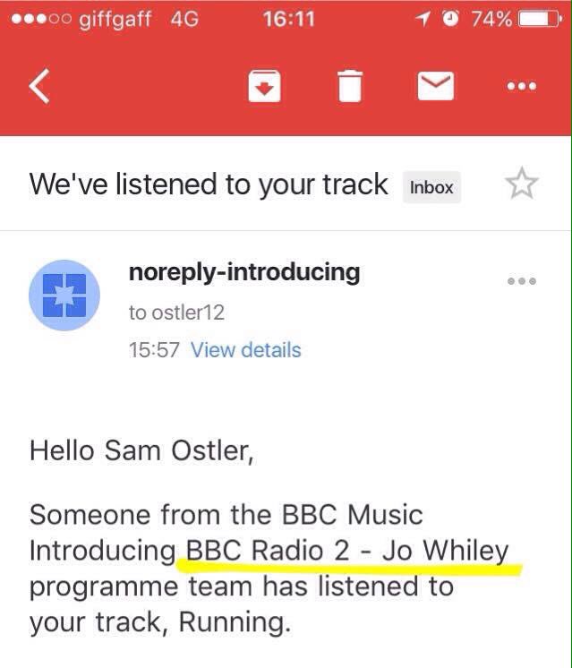 samostlermusic's tweet photo. Big up to @jowhiley @BBCRadio2 ! 😀 #thankyou https://t.co/2jCy5EAkXm