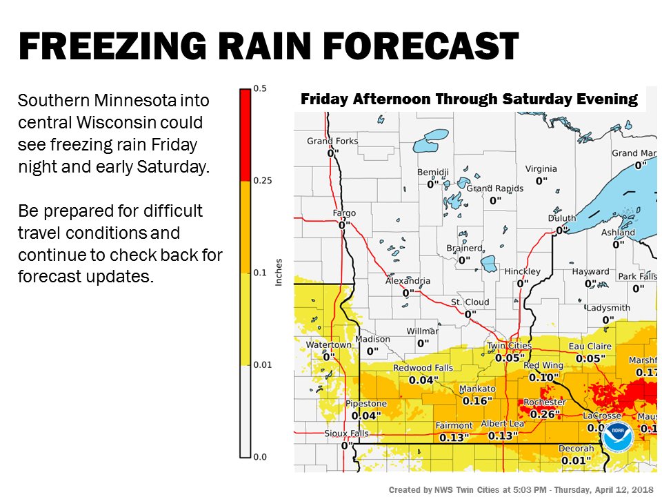 NWSTwinCities's tweet photo. This may be an historic storm if the current forecast pans out.  

8-15 inches are likely from west central MN to central WI and strong winds/blizzard conditions across western MN. Some freezing rain will fall across southern MN as well. #mnwx #wiwx https://t.co/Ag4cG29XGd