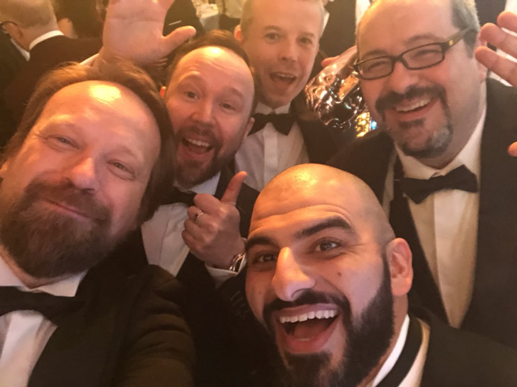 janbartvanbeek's tweet photo. The @Guerrilla crew meets with @AshrafAIsmail at the BAFTA’s. Thanks for AC:Origins, such a spectacular game ! https://t.co/YCHRcxEPDI