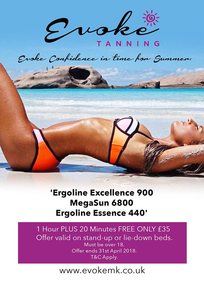 Check out this fantasic new Tanning Salon <a href="/EvokeMK/">Evoke Tanning</a> 
based at 35 Wharfside Fenny Stratford - Time to get your tan on