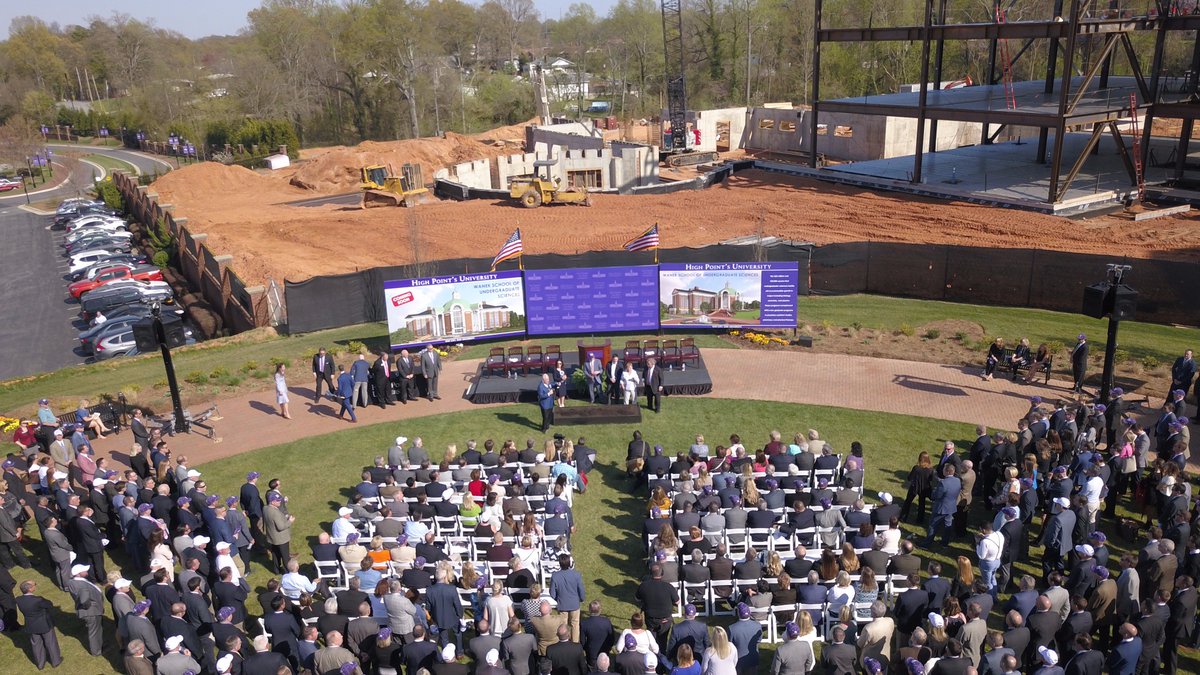 HighPointU's tweet photo. Today HPU officially broke ground on the new Wanek School of Undergraduate Sciences, named in honor of Karen and Todd Wanek. #HPU365 Read more here: https://t.co/OWbHwCuMDs https://t.co/ch1ZDsDpgI