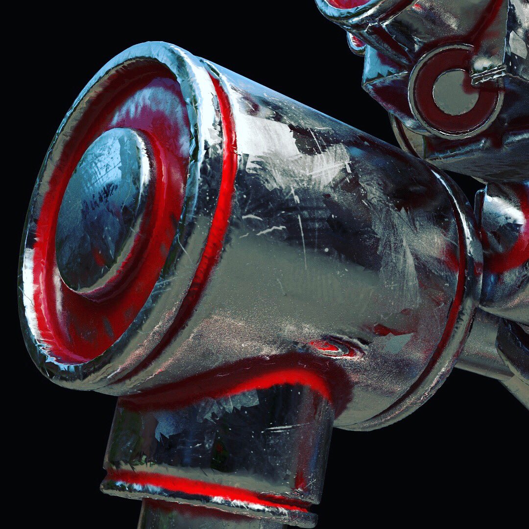 SteveTalkowski's tweet photo. Can’t get over how amazing simple smudge/scratch maps and curvature nodes in Maya + Redshift render - and FAST on dual @NVIDIAGeForce 1080 Ti. Modeled in @masterpieceVR and @OculusMedium @Autodesk_ME #threadripper1950X @AMD https://t.co/RxR9PAf1qm