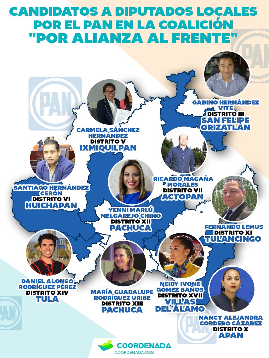 Coordenada_mx's tweet image. Candidatos Locales de Acción Nacional en Hidalgo #PANHidalgo #DiputacionesLocales @PANHGO @AccionNacional @AccionJuvenil