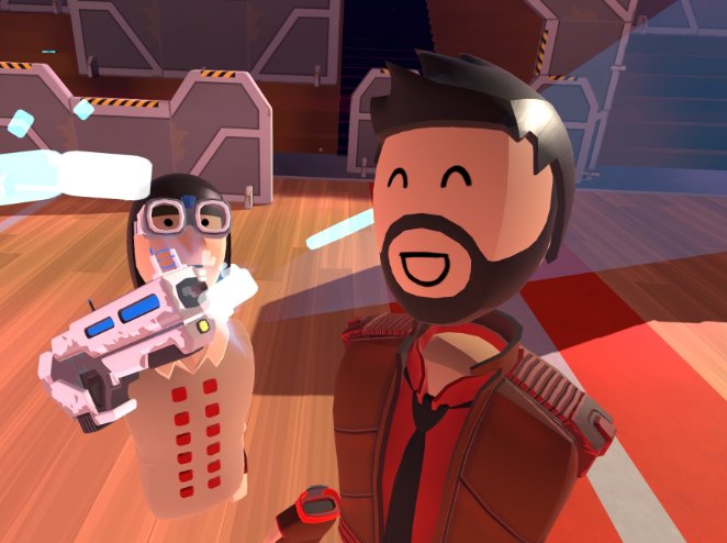 WinterzeroG's tweet photo. 2nd night playing Jumbotron. Trying to get the wifie some new gear. (She got the goggles) #VR #recroom #RecRoomFamily #datenight @WinterzeroG https://t.co/CWZUXSdKtX