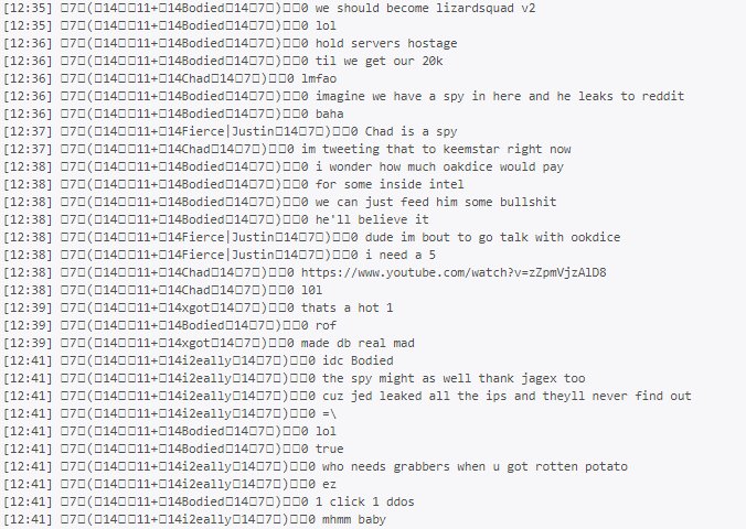 Rot_Leaks's tweet image. Excerpt 29: RoT discuss IP leaks and becoming the next Lizard Squad

From: #1 - RoT private member IRC - Part 3, Line 51442
