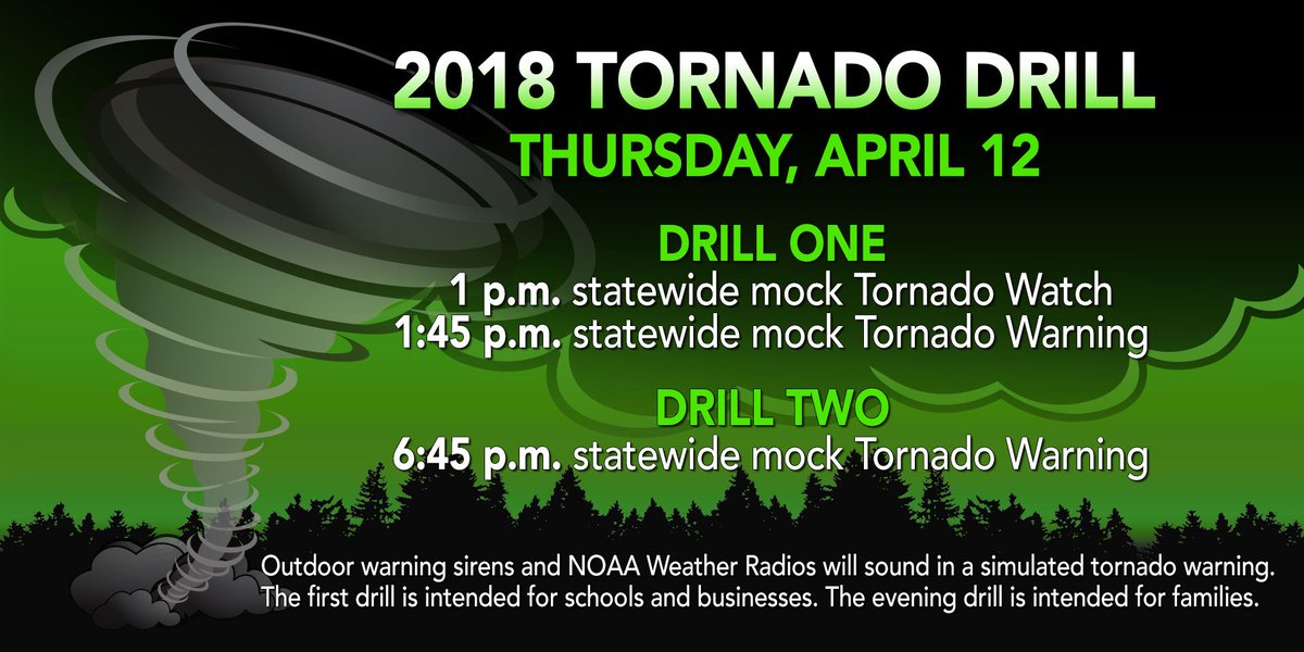 THIS IS A DRILL: Outdoor Sirens are sounding for #tornadodrill day! Practice sheltering with family and coworkers now. #SevereWeather bit.ly/1asgbPF