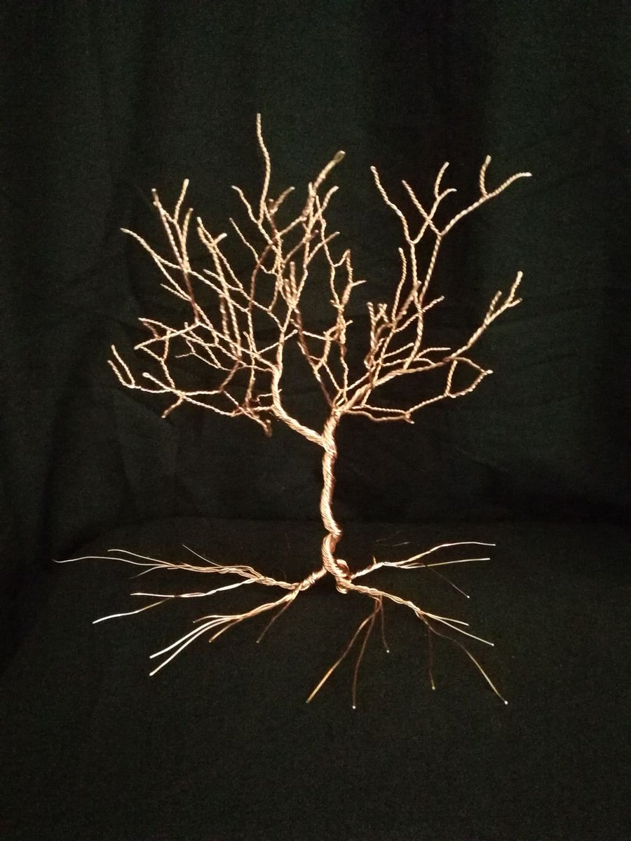 New copper tree sculpture finished up yesterday  #copperanniversary #treeoflife #metals #homemade #homedecor #rt #tag #handmade #Wirewrapped