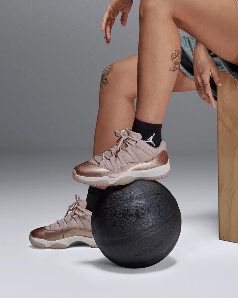 womens air jordan 11 low rose gold