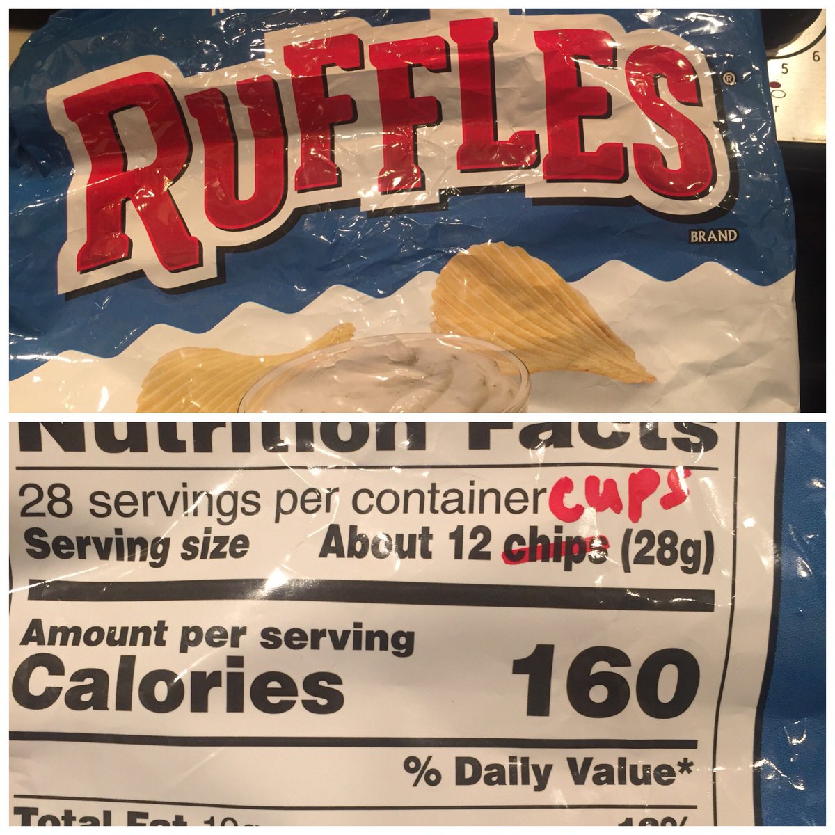 Brooke_Givens's tweet photo. Hey @Fritolay I helped with your labeling. #LessGuilt #PotatoChipsForLife #RufflesHaveRidges https://t.co/KXn0K0FlCM