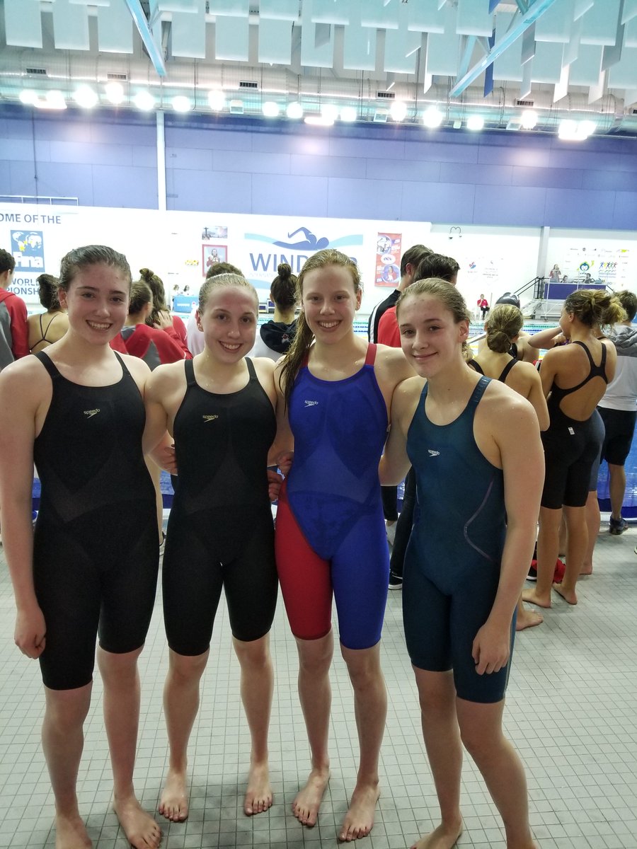CoachDLing's tweet photo. Record Alert.... Women's 4x100FR relay of @Aswimgirl, @katewilliams_14, @emily_ricketts6 & @fabbyabbus go to #SmashTown & off the Open Provincial record 4:02.60!! #LegendsRISING https://t.co/Co1nh6nNnW