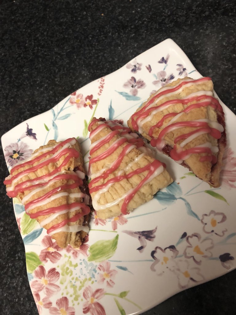 bakedork's tweet image. If you can’t love my Lemon Raspberry Jam Scones at this, then you can’t eat them when they’re that. #bakelife #baking #scones