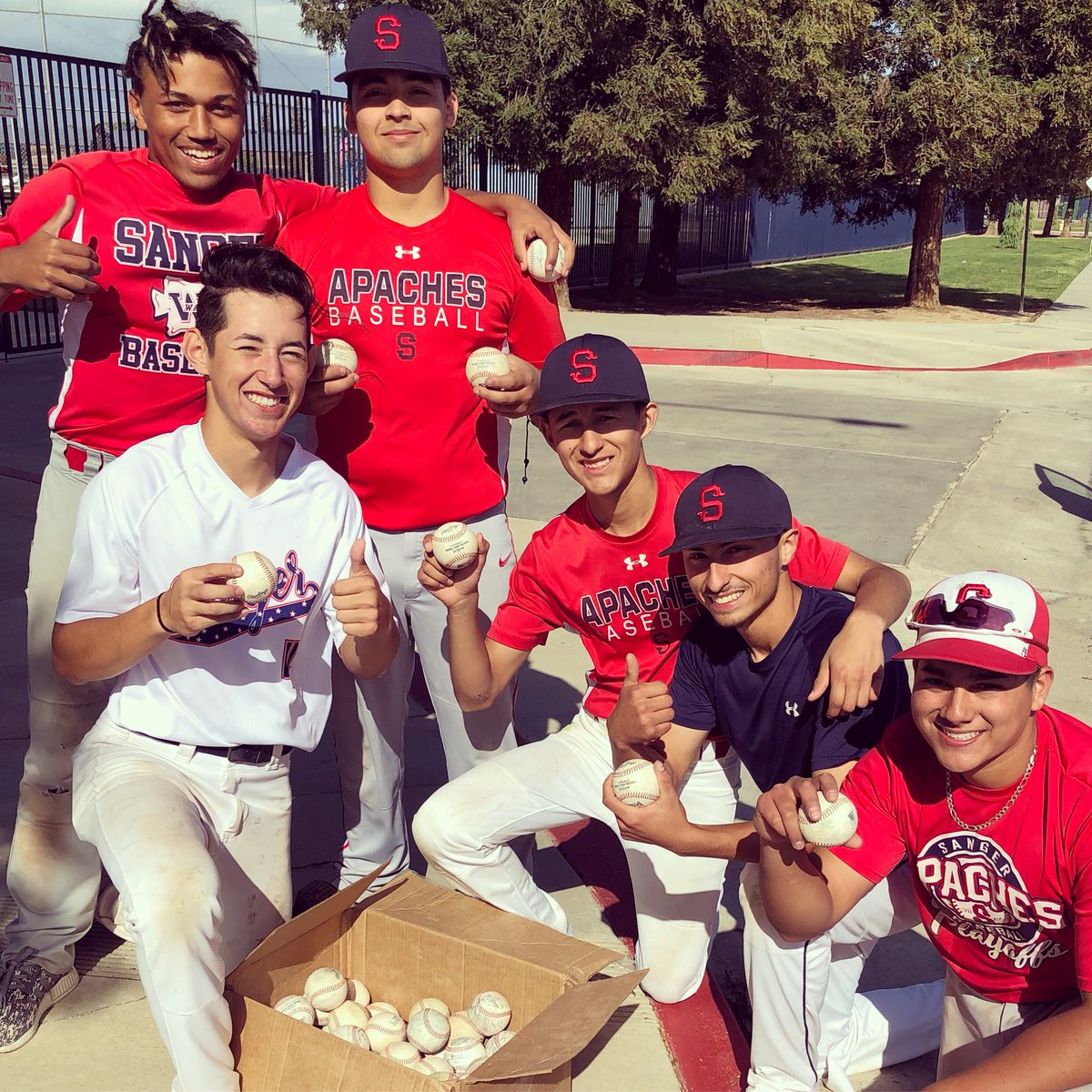 sangerbaseball's tweet photo. Huge thank you to former Sanger Apache Luis Ortiz for donating Spring Training baseballs! #onceanapache #sangerpride #apachelove https://t.co/mVlRmnucrg