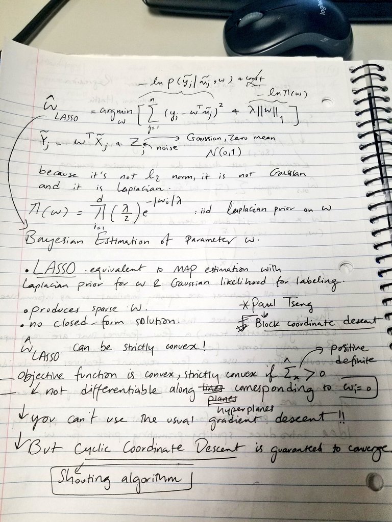 MonaJalal_'s tweet image. Today I learning about LASSO regression, coordinate descent and shooting algorithm for LASSO objective function optimization 
#coordinatedescent #LASSO 
//Statistical Learning Theory