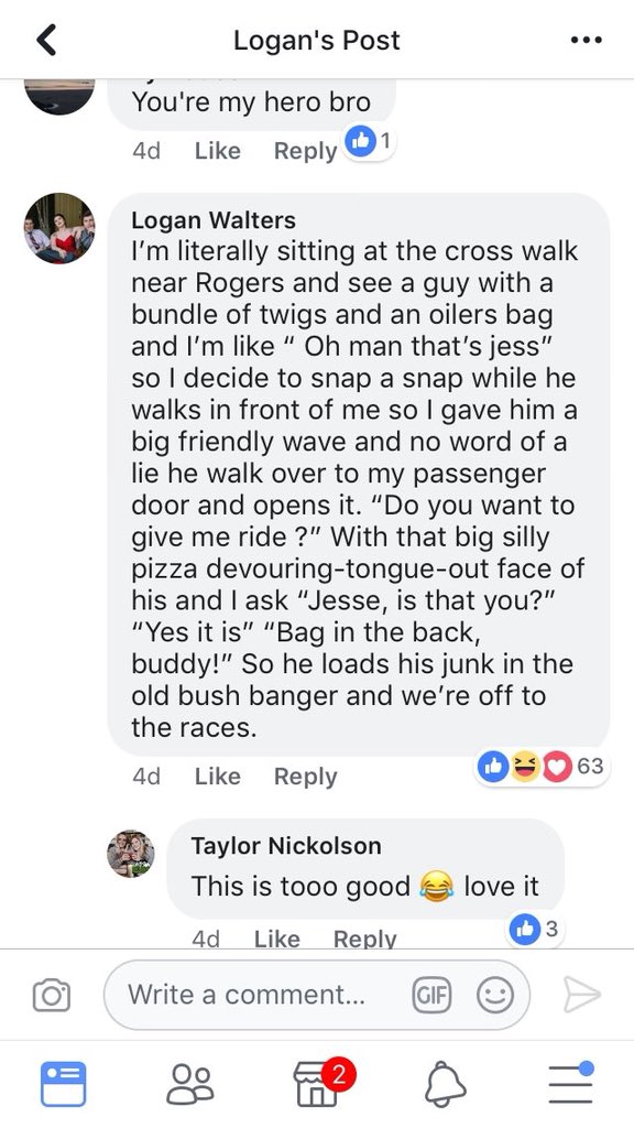 A great, if not the greatest Canadian Facebook hockey post! #Oilers 🍕