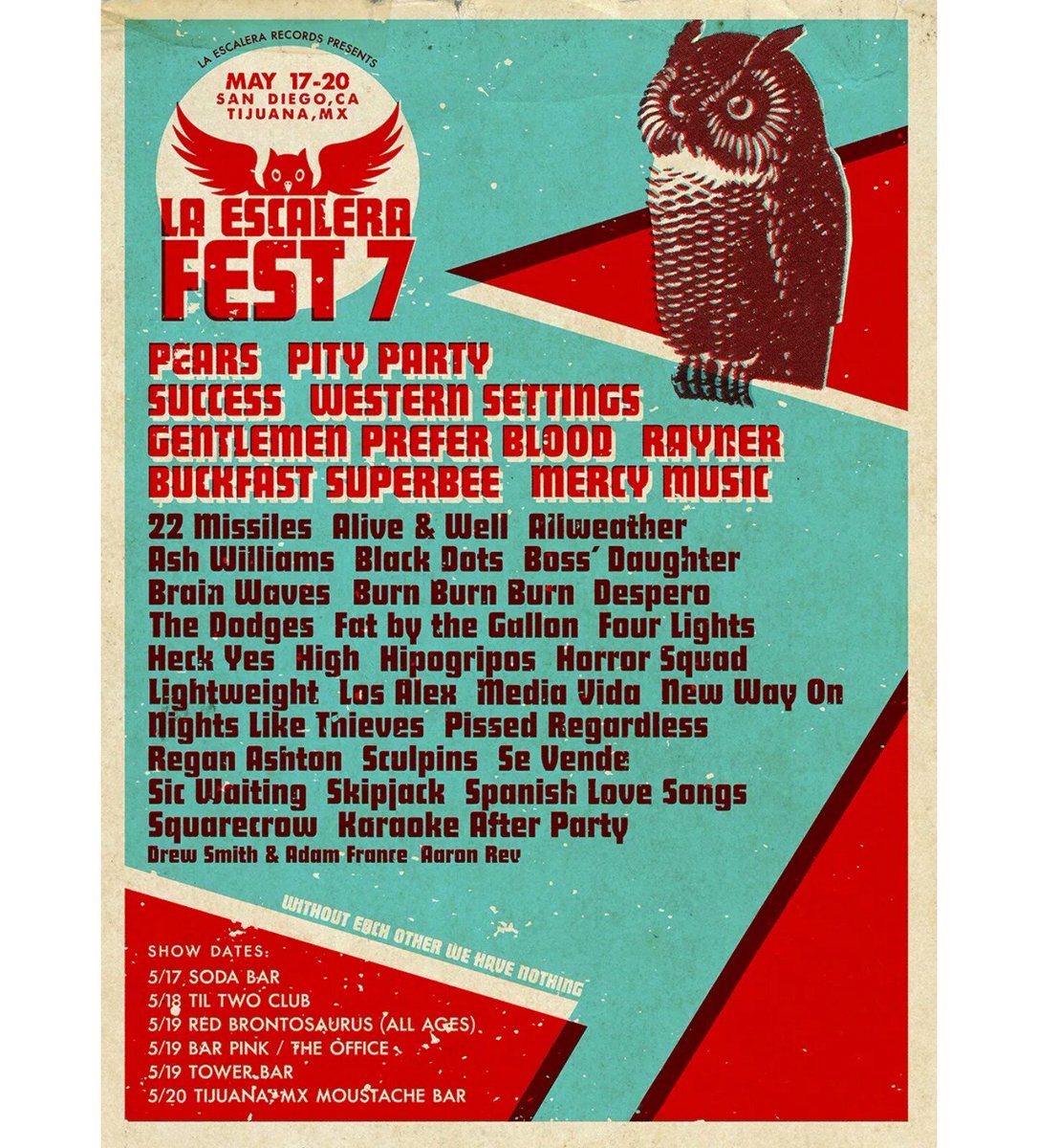 New Way On (@newwayon) on Twitter photo Make sure you guys get them passes!! We can't wait to party in San Diego with all of the peeps 💙
laescalerafest.com
#laescalerarecords #laescalerafest #laescalerafest7 <a href="/laescalerarecs/">La Escalera Records</a> Make sure you guys get them passes!! We can't wait to party in San Diego with all of the peeps 💙
laescalerafest.com
#laescalerarecords #laescalerafest #laescalerafest7 <a href="/laescalerarecs/">La Escalera Records</a>