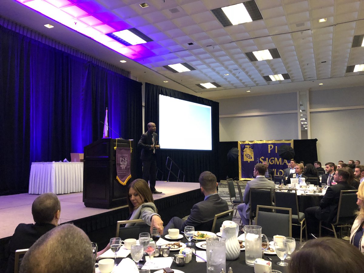 Kicking off tonight’s annual <a href="/PSE/">Pi Sigma Epsilon</a> Scholarship Dinner with keynote speaker <a href="/jordanjharrison/">Jordan Harrison</a>! Great presentation...great message! #PSEconv18 #pencilnoeraser #PSEpride