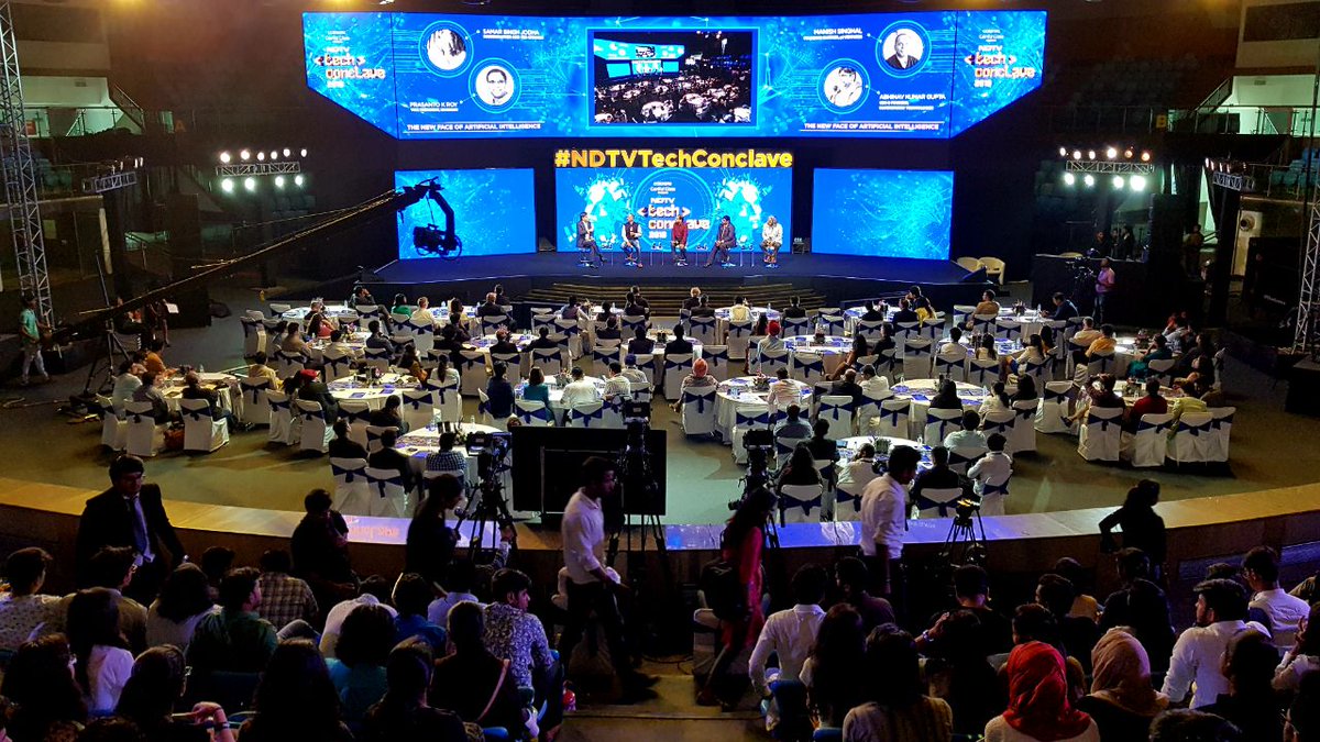 The #NDTVTechConclave . Full house in thousands. The perfect kick-off.