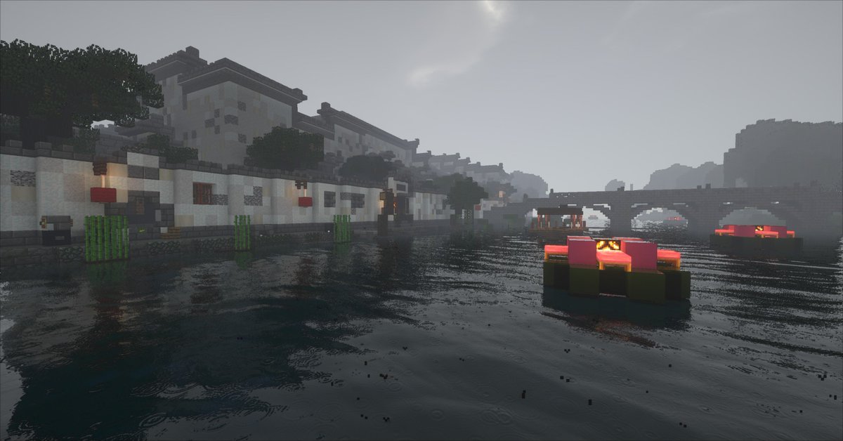 Traditional town of the South Anhui，First phase of Completion 🏮
This is going to be a huge project ...

#minecraft #Minecraft建築コミュ