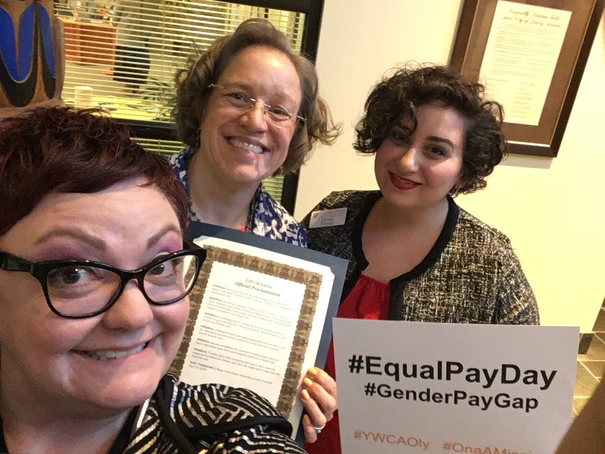 YWCA, <a href="/siolympia1/">Olympia Soroptimists</a> and <a href="/OlympiaZonta/">Zonta Club Olympia</a> join Lacey City Council for #EqualPayDay proclamation!
