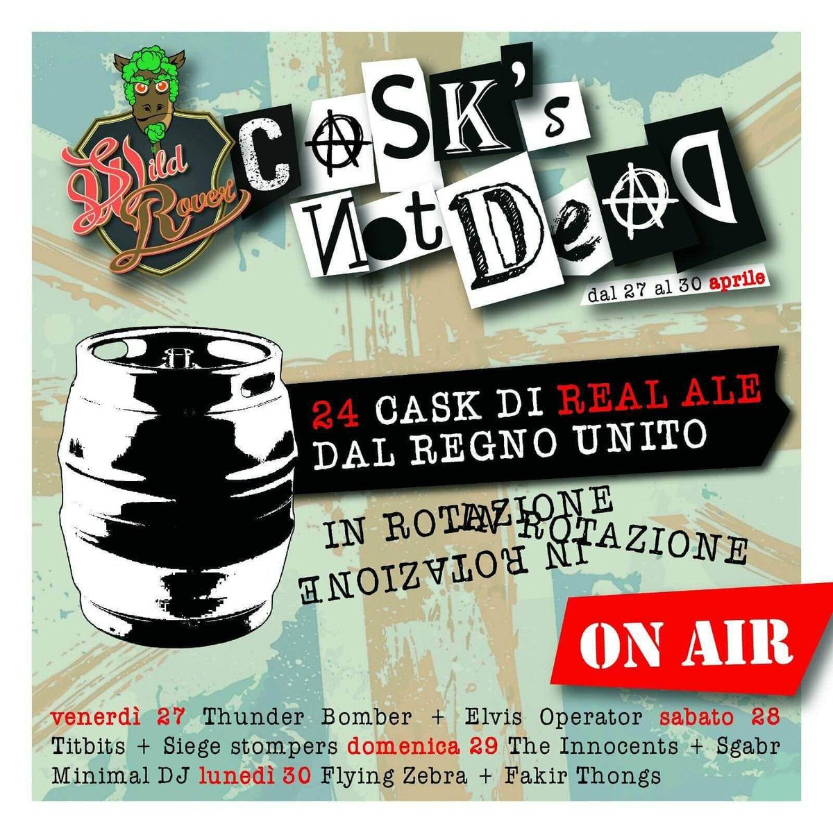 Elvis_Operator's tweet image. 27/04 Live @ Wild Rover - Manzolino (MO)