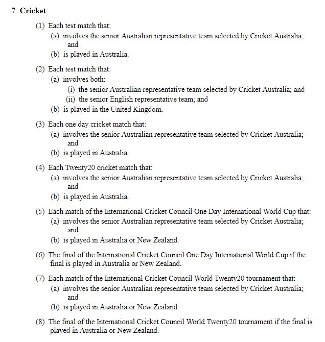 AJKarg's tweet photo. Finer details of Cricket broadcast with FTA-Pay split to be interesting reading. Current anti-siphoning laws regarding cricket coverage include listed events of all three forms to be offered to FTA first. Complex additionally when Nine holds future rights still. https://t.co/v8gA9OfKe1