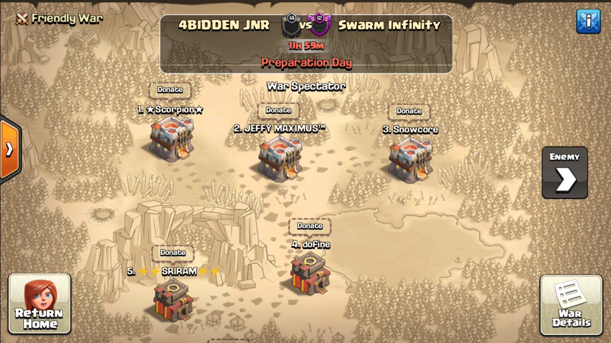 4Bidden Jnr (@4biddenjnrclash) on Twitter photo Next round of the <a href="/champwarleague/">Champions War League</a> we meet again, good luck <a href="/Swarm_Infinity/">Swarm Infinity</a> โ โ โ Next round of the <a href="/champwarleague/">Champions War League</a> we meet again, good luck <a href="/Swarm_Infinity/">Swarm Infinity</a> โ โ โ