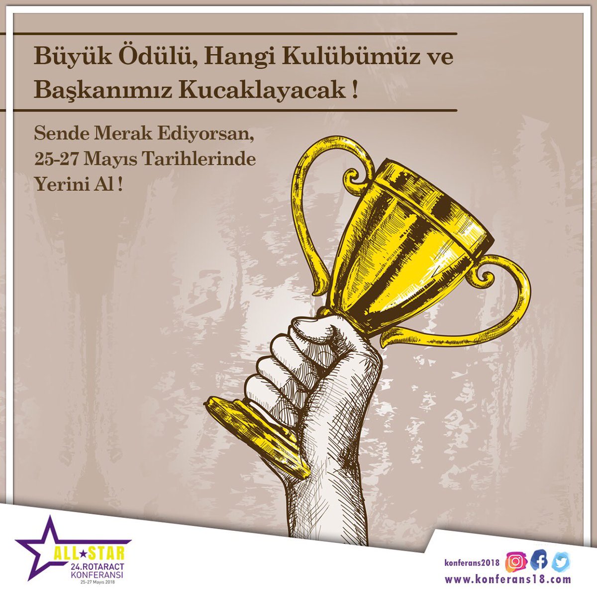 Büyük ödülü hangi kulübümüz ve başkanımız kucaklayacak?
Sen de bu heyecana ortak olmak istiyorsan 25-27 Mayıs tarihlerinde Aquasis Deluxe Resort&amp;Spa’da yerini al!
Erken kayıt fırsatından yararlanmak için bugün Son Gün !!