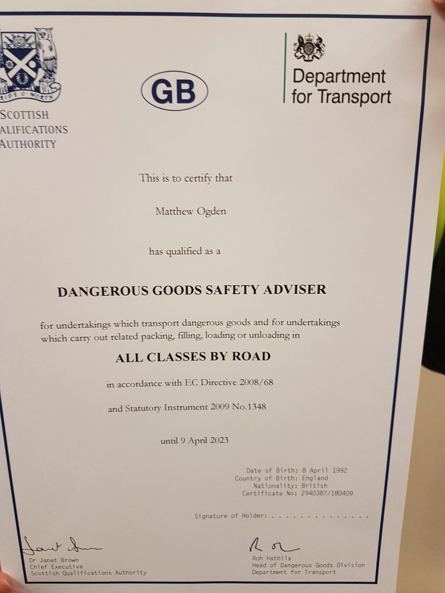 Haz_Enviro's tweet photo. A big congratulations to one of our Chemists Matt Ogden on passing your Dangerous Goods Safety qualification. 🎉👏 #HazEnviro https://t.co/NAfLFkLWdx